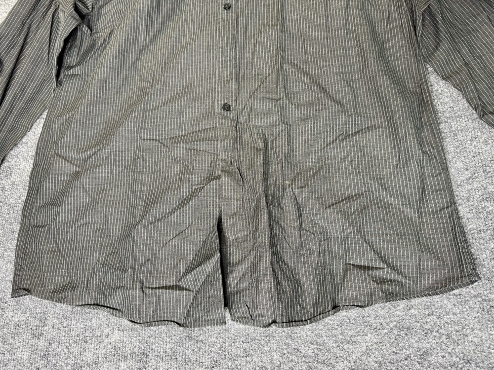 BCBGMAXAZRIA Shirt Mens L Gray Pinstripe Long Sleeve Button Up Modern Fit - Picture 4 of 14
